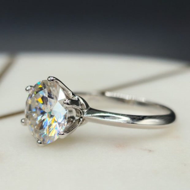 3 Carat Solitaire Moissanite Engagement Ring