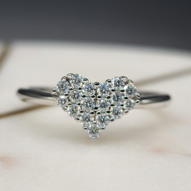 Moissanite Diamond Heart Shaped Ring