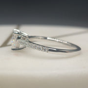 Pave Heart Shaped Cut Moissanite Engagement Ring