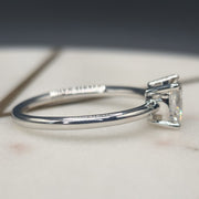 Solitaire Princess Cut Moissanite Diamond Ring