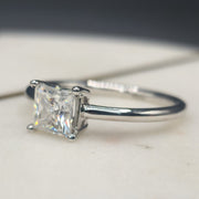 Solitaire Princess Cut Moissanite Diamond Ring