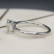 Solitaire Princess Cut Moissanite Diamond Ring