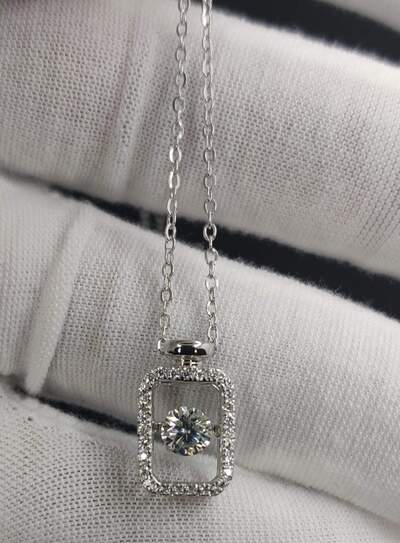 Twinkle Necklace 1 Carat Custom Diamond Moissanite Necklace 925 Sterling Silver Jewelry - Moissanite Jewelry Deals