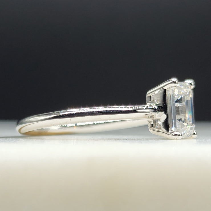 Moissanite Emerald Cut Engagement Ring