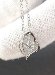 1 Carat Moissanite Fashionable Love Heartbeat Heart Shape Moissanite Diamond Pendant Sale 925 Sterling Silver Jewelry Necklaces For Women - Moissanite Jewelry Deals