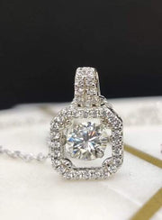 Twinkle Necklace 1 Carat Custom Diamond Moissanite Necklace 925 Sterling Silver Jewelry Women Fashion Jewelry Pendant Moissanite Diamond Necklace - Moissanite Jewelry Deals