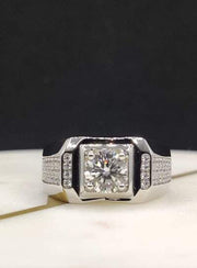 Moissanite Jewelry Wholesale Low Sale Price Full Diamond 925 Silver 1 Carat Moissanite Men rings - Moissanite Jewelry Deals