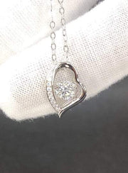 1 Carat Moissanite Fashionable Love Heartbeat Heart Shape Moissanite Diamond Pendant Sale 925 Sterling Silver Jewelry Necklaces For Women - Moissanite Jewelry Deals