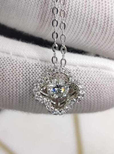 VVS Moissanite Pendant 1 Carat Custom Diamond Moissanite Necklace 925 Sterling Silver Jewelry Women Fashion Jewelry - Moissanite Jewelry Deals