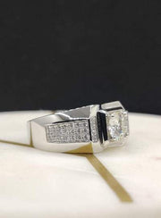 Moissanite Jewelry Wholesale Low Sale Price Full Diamond 925 Silver 1 Carat Moissanite Men rings - Moissanite Jewelry Deals