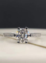 Best Moissanite 1 Carat Women Engagement Ring 925 Sterling Silver - Moissanite Jewelry Deals